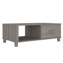 Berkfield Home Coffee Table HAMAR Light Grey 100x55x35 cm Solid Wood Pine - Size: 100 x 55 x 35 cm - thumbnail 2