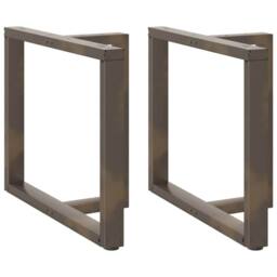 Berkfield Home Modern Dining Table Legs T-Shaped¬†2 pcs Natural Steel 100x35x(72 in Charcoal - thumbnail 2