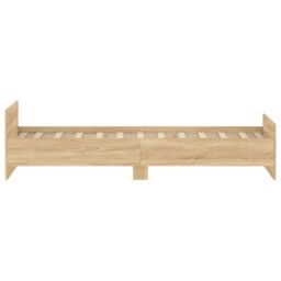 Berkfield Home Bed Frame Sonoma Oak 90x190 cm Single Engineered Wood in Brown - thumbnail 5