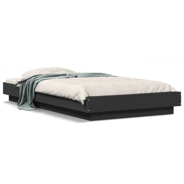 Berkfield Home Bed Frame without Mattress Black 75x190 cm Small Single - image 1