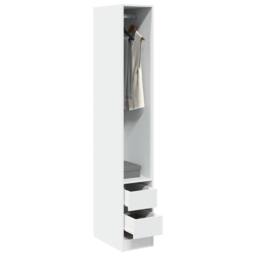 Berkfield Home Wardrobe White 30x50x200 cm Engineered Wood - Size: 30 x 50 x 200 cm - thumbnail 2
