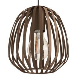 Eglo Espinal Bronze Steel Caged Style Contemporary 3 Light Pendant in Brown - thumbnail 3
