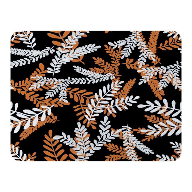 Benjamin Tate Design White & Orange Olive Leaves Blanket in Natural - Size: 120 cm x 150 cm - image 1
