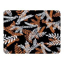 Benjamin Tate Design White & Orange Olive Leaves Blanket in Natural - Size: 120 cm x 150 cm - thumbnail 1