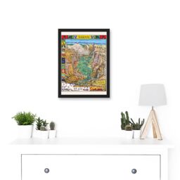 Artery8 Map Mora 1931 Yosemite Valley Pictorial National Park USA Artwork Framed Wall Art Print A4 in Black - thumbnail 2