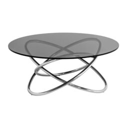 Orsina Sturdy Constructed Smoke Glass Top Coffee Table, Versatile Table For Livingroom, Functional Decorative Table in Grey - thumbnail 3