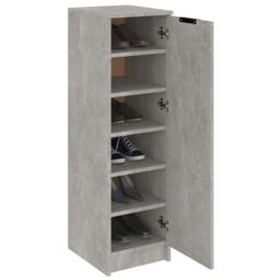 Berkfield Home Shoe Cabinet Concrete Grey 30x35x100 cm Engineered Wood - Size: 30 x 35 x 100 cm - thumbnail 4