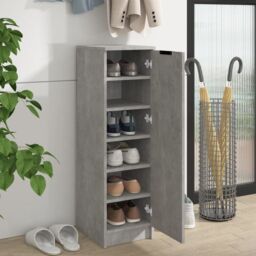 Berkfield Home Shoe Cabinet Concrete Grey 30x35x100 cm Engineered Wood - Size: 30 x 35 x 100 cm - thumbnail 3