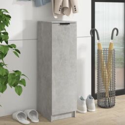 Berkfield Home Shoe Cabinet Concrete Grey 30x35x100 cm Engineered Wood - Size: 30 x 35 x 100 cm