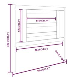 Berkfield Home Beautiful Bed Headboard White 96x4x100 cm Solid Wood Pine - Size: 96 x 4 x 100 cm - thumbnail 6