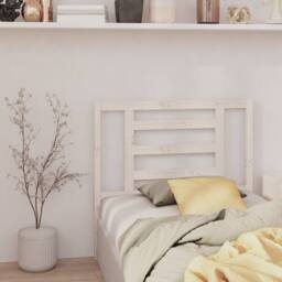 Berkfield Home Beautiful Bed Headboard White 96x4x100 cm Solid Wood Pine - Size: 96 x 4 x 100 cm - thumbnail 4