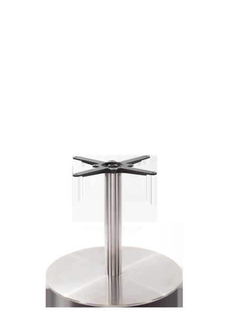netfurniture Round Stainless Steel Table Base - Large - Coffee Height - 480 Mm in Silver