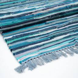 KDMD Aqua Blues Room Rag Rug 150x200cm - Premium Coastal Style in Blue - Size: Medium - thumbnail 3