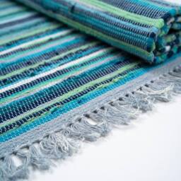KDMD Aqua Blues Room Rag Rug 150x200cm - Premium Coastal Style in Blue - Size: Medium - thumbnail 2