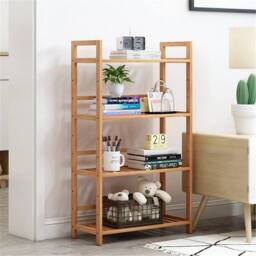 Kelvenix 4 Tier Bamboo Plant Stand Ladder Corner Storage Shelf in Brown - Size: 0.6m2 - thumbnail 5