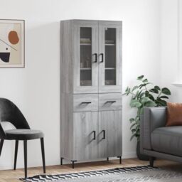 Berkfield Home Highboard Grey Sonoma 69.5x34x180 cm Engineered Wood - thumbnail 1