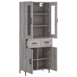 Berkfield Home Highboard Grey Sonoma 69.5x34x180 cm Engineered Wood - thumbnail 4