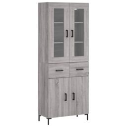 Berkfield Home Highboard Grey Sonoma 69.5x34x180 cm Engineered Wood - thumbnail 2