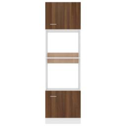 Berkfield Home Microwave Cabinet Brown Oak 60x57x207 cm Engineered Wood - Size: 60 x 57 x 207 cm - thumbnail 5