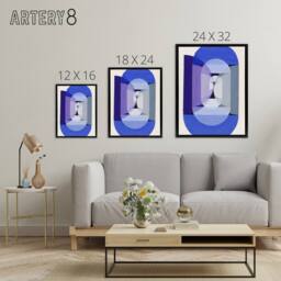 "Artery8 Joseph Schillinger Abstract Blue Gray Violet Wheel Framed Canvas Art - Size: W12"" x H16""" - thumbnail 4