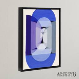"Artery8 Joseph Schillinger Abstract Blue Gray Violet Wheel Framed Canvas Art - Size: W12"" x H16""" - thumbnail 2