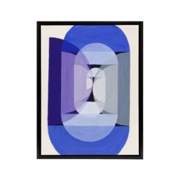 "Artery8 Joseph Schillinger Abstract Blue Gray Violet Wheel Framed Canvas Art - Size: W12"" x H16""" - thumbnail 1