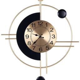 Wyld and Coco Heritage Home Vintage Wall Clock Gold and Black Iron Frame 59 x 67cm - Size: 59 x 67 cm - thumbnail 2