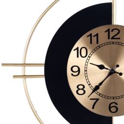 Wyld and Coco Heritage Home Vintage Wall Clock Gold and Black Iron Frame 59 x 67cm - Size: 59 x 67 cm - thumbnail 5