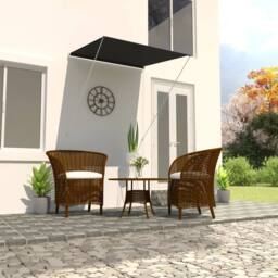 Berkfield Home Retractable Awning 100x150 cm Anthracite in Black - thumbnail 1
