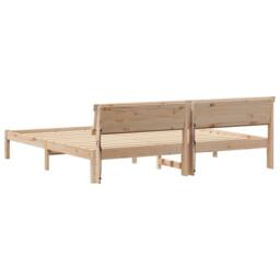 Berkfield Home with LED Strip Lights with Headboard Brown 200 x 200 cm Solid pin in Beige - thumbnail 7
