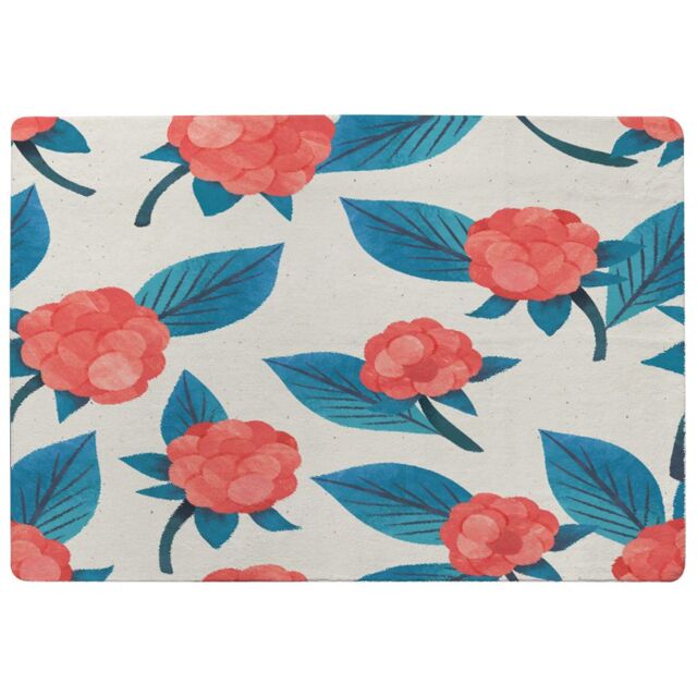 Benjamin Tate Design Watercolour Floral Pattern Designer Rug in Natural - Size: Large - image 1