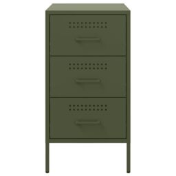 Berkfield Home Bedside Cabinets 2 pcs Olive Green 36x39x68 cm Steel - Size: 36 x 39 x 68 cm - thumbnail 6