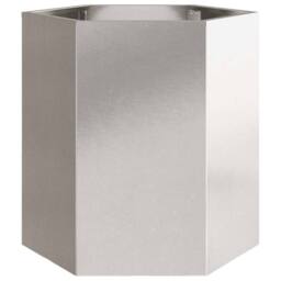 Berkfield Home Durable Garden Planter Hexagon 46x40x45 cm Stainless Steel in Silver - Size: 46 x 40 x 45 cm - thumbnail 4