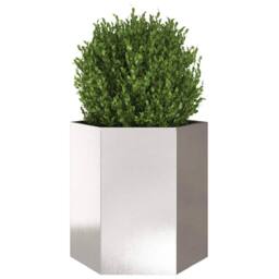 Berkfield Home Durable Garden Planter Hexagon 46x40x45 cm Stainless Steel in Silver - Size: 46 x 40 x 45 cm