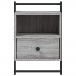 Berkfield Home Bedside Cabinet Wall-mounted Grey Sonoma 40x30x61 cm Engineered Wood - Size: 40 x 30 x 61 cm - thumbnail 6
