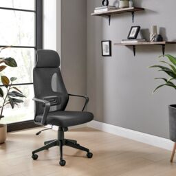 FurnitureboxUK Ubico Black Mesh & Fabric Office Chair - thumbnail 4