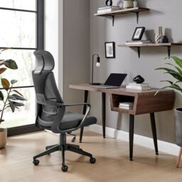 FurnitureboxUK Ubico Black Mesh & Fabric Office Chair - thumbnail 3