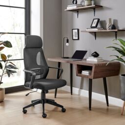 FurnitureboxUK Ubico Black Mesh & Fabric Office Chair