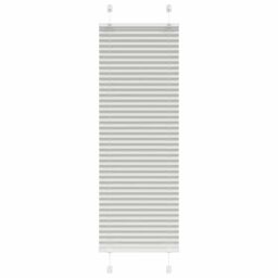 Berkfield Home Pleated Blind Light Grey 45x100 cm Fabric Width 44.4 cm Polyester - thumbnail 1