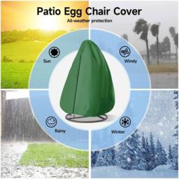 EONLION Hanging Swing Egg Chair Cover Waterproof in Green - Size: 100 cm - thumbnail 5