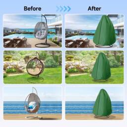 EONLION Hanging Swing Egg Chair Cover Waterproof in Green - Size: 100 cm - thumbnail 4