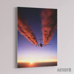 "Artery8 US Military USAF C 141 Starlifter Aircraft Canvas Wall Art Print - Size: W24"" x H32""" - thumbnail 2