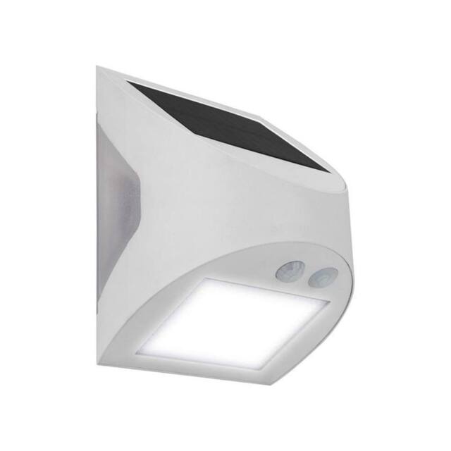 Masterplug Prysm Outdoor Solar Wall Light With Pir Motion Sensor-White 300 Lumens in White - image 1