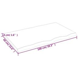 Berkfield Home Table Top Dark Grey 100x60x(2-4) cm Treated Solid Wood Oak in Dark Brown - thumbnail 8