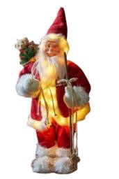 Marco Paul 30cm Pre-Lit Santa Claus Christmas Decoration in Red - thumbnail 2