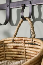 Dibor Set of 2 Long Water Hyacinth Indoor Storage Wall Baskets in Natural - thumbnail 5