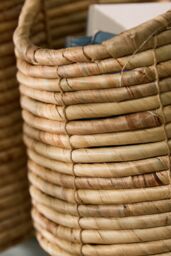 Dibor Set of 2 Long Water Hyacinth Indoor Storage Wall Baskets in Natural - thumbnail 4