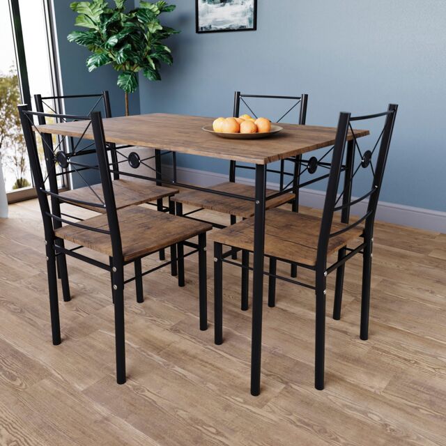 Home Discount Vida Designs Roslyn 4 Seater Dining Set Kitchen Dining Set in Brown - image 1