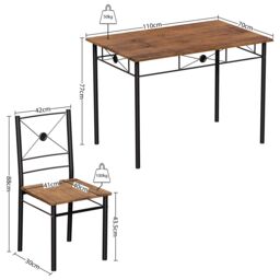 Home Discount Vida Designs Roslyn 4 Seater Dining Set Kitchen Dining Set in Brown - thumbnail 2