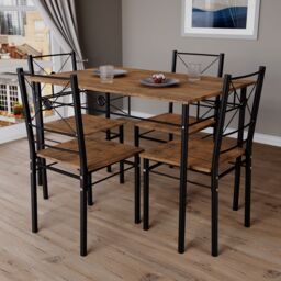 Home Discount Vida Designs Roslyn 4 Seater Dining Set Kitchen Dining Set in Brown - thumbnail 8